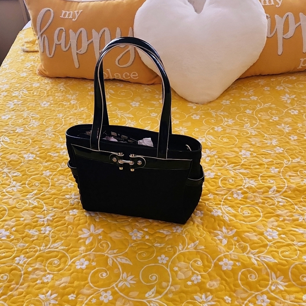 Vera Bradley black with patent leather trim